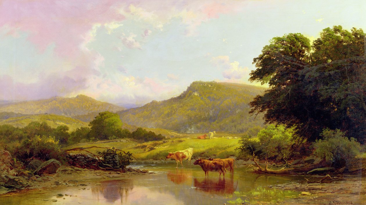 Scène sur la rivière Conwy, Betws-y-Coed, Nord du Pays de Galles - Edward Henry Holder