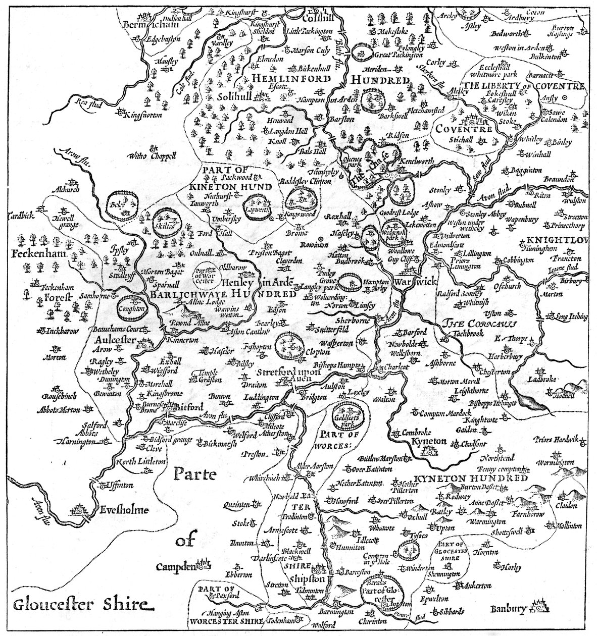 Carte de Stratford-upon-Avon et de ses environs - Edward Hull