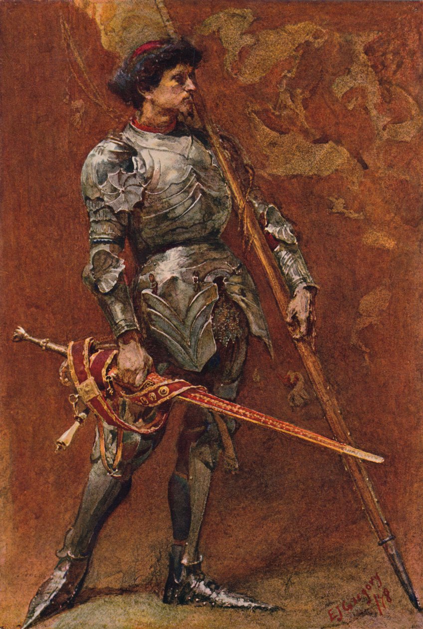 Chevalier en armure, vers fin XIXe siècle - Edward John Gregory