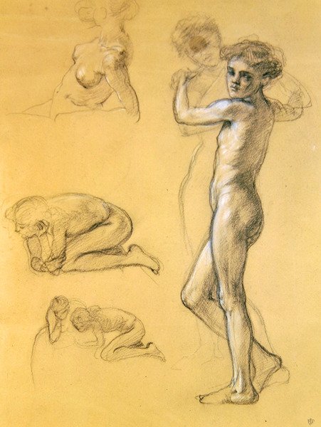 Étude pour Peurs oisives (III), 1893 - Edward John Poynter
