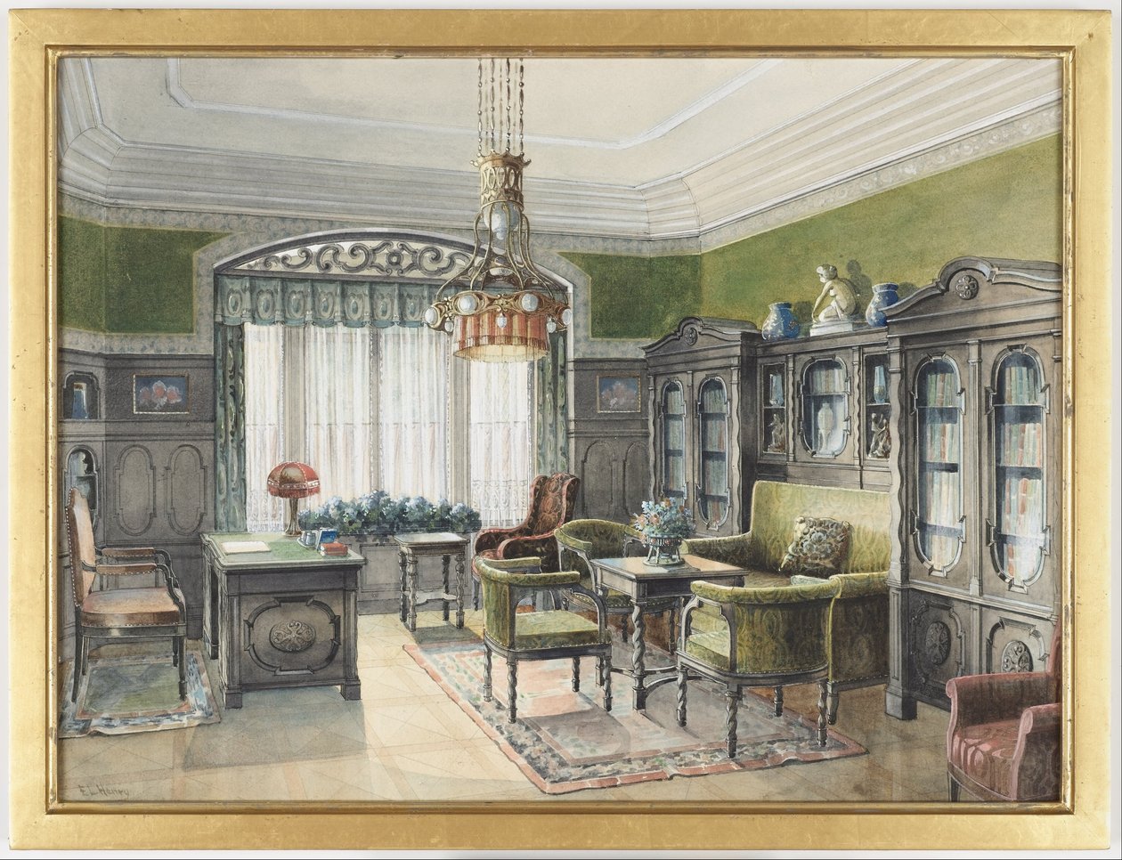 Intérieur de la bibliothèque - Edward Lamson Henry