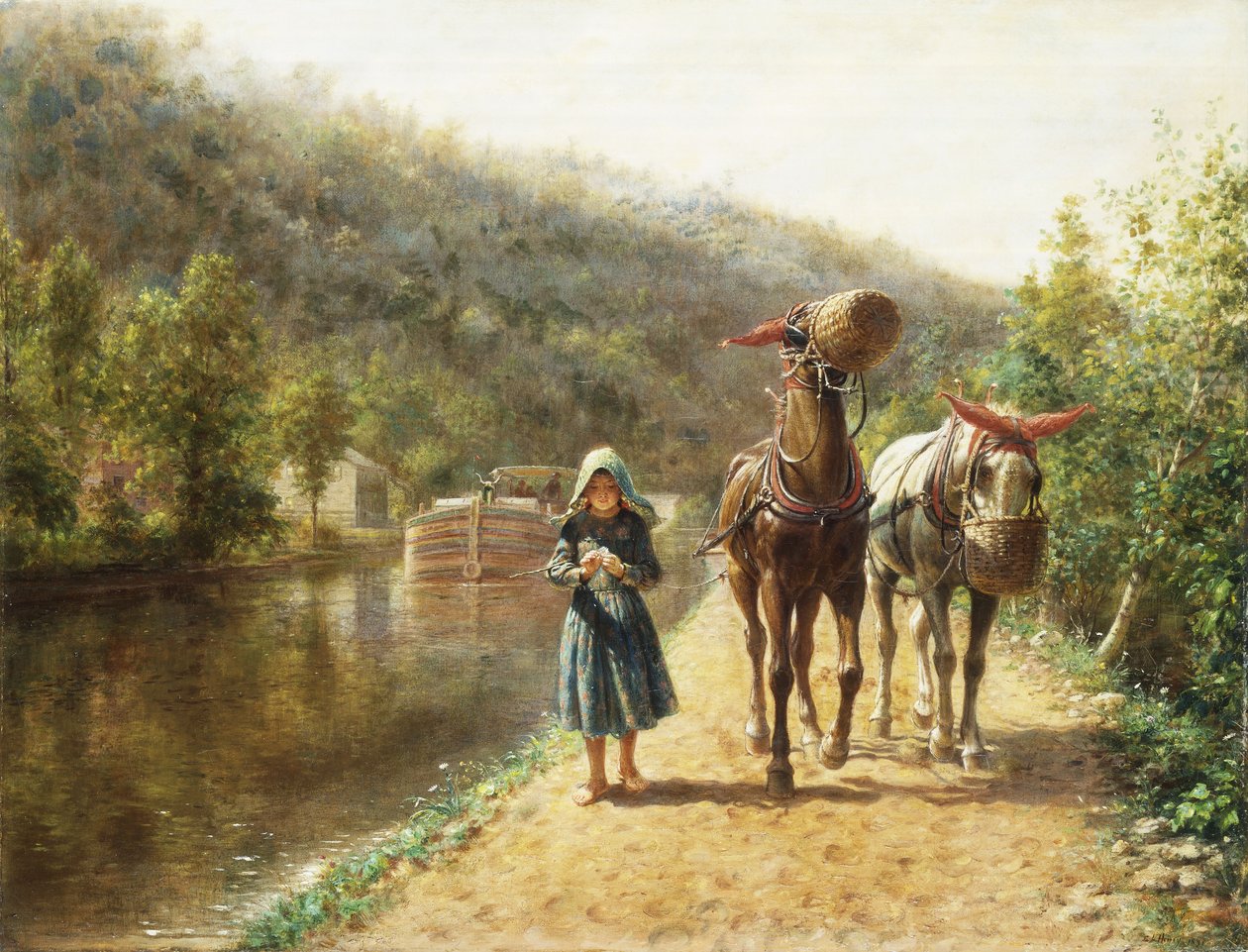 Sur le chemin de halage - Edward Lamson Henry
