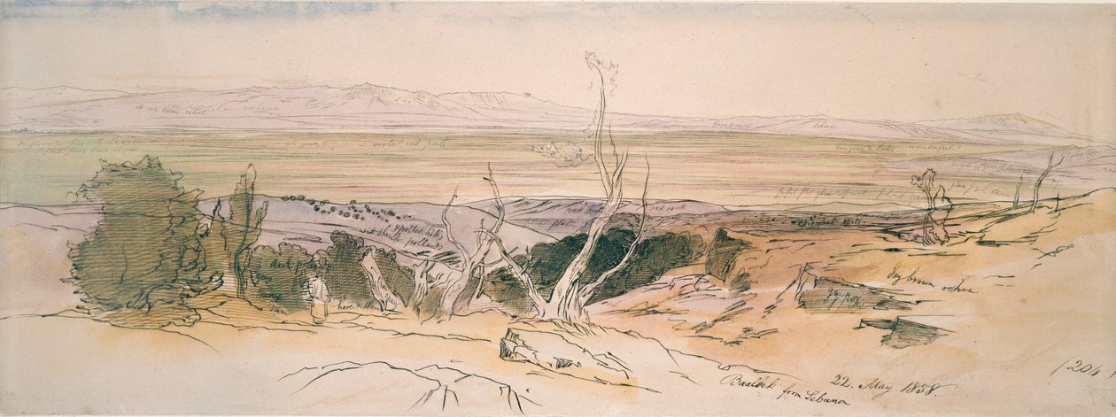 Baalbek du Liban, 1858 - Edward Lear