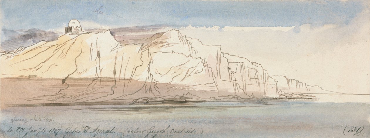 Gebel el Azerat (sous Girgeh, côté est) - Edward Lear