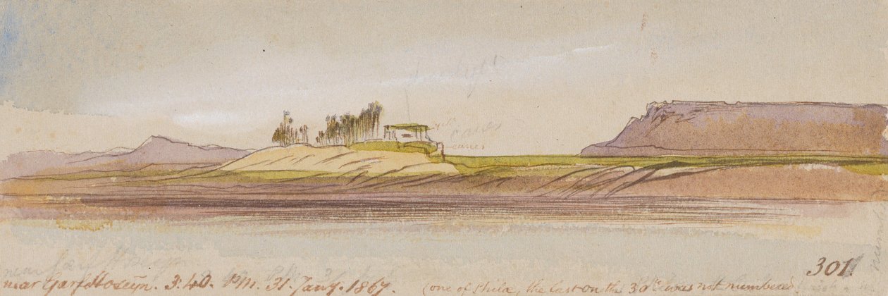 Près de Garf Hoseyn ; 15 h 40, le 31 janvier 1867 (301) - Edward Lear