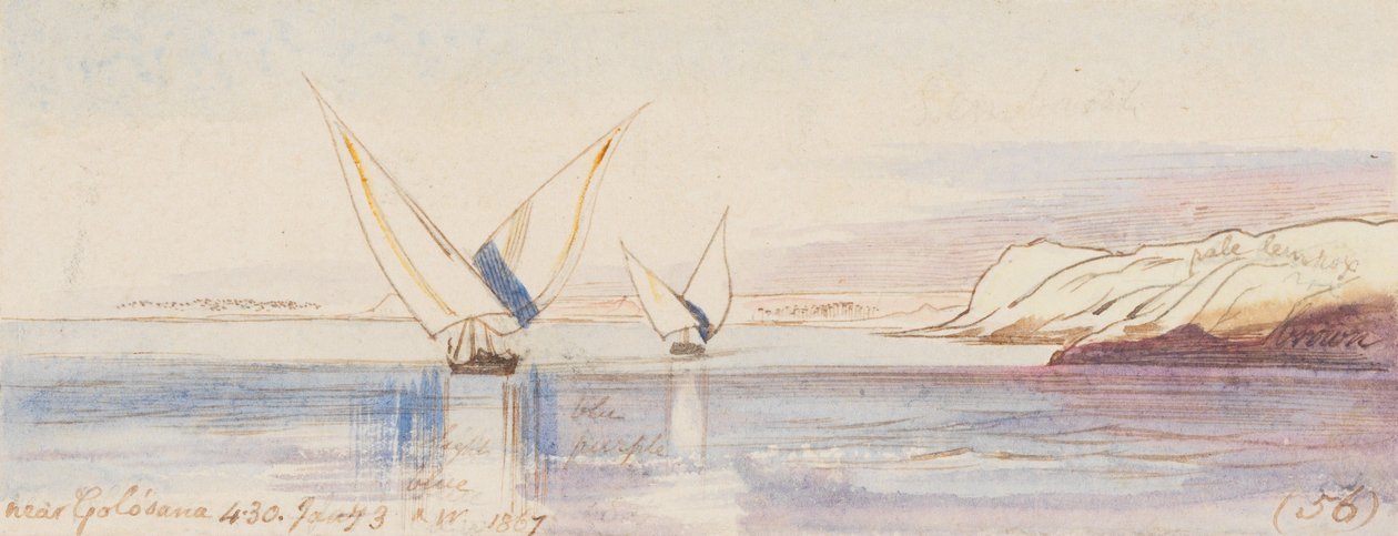 Près de Golosana [sic] ; 16 h 30, le 3 janvier 1867 (56) - Edward Lear