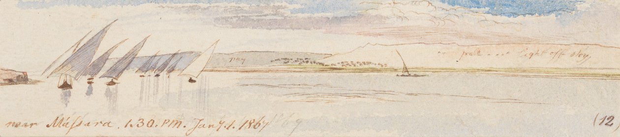 Près de Massara ; 13 h 30, le 1er janvier 1867 (12) - Edward Lear