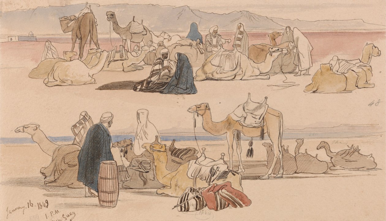 Près de Suez, 13 h, le 16 janvier 1849 (48) - Edward Lear