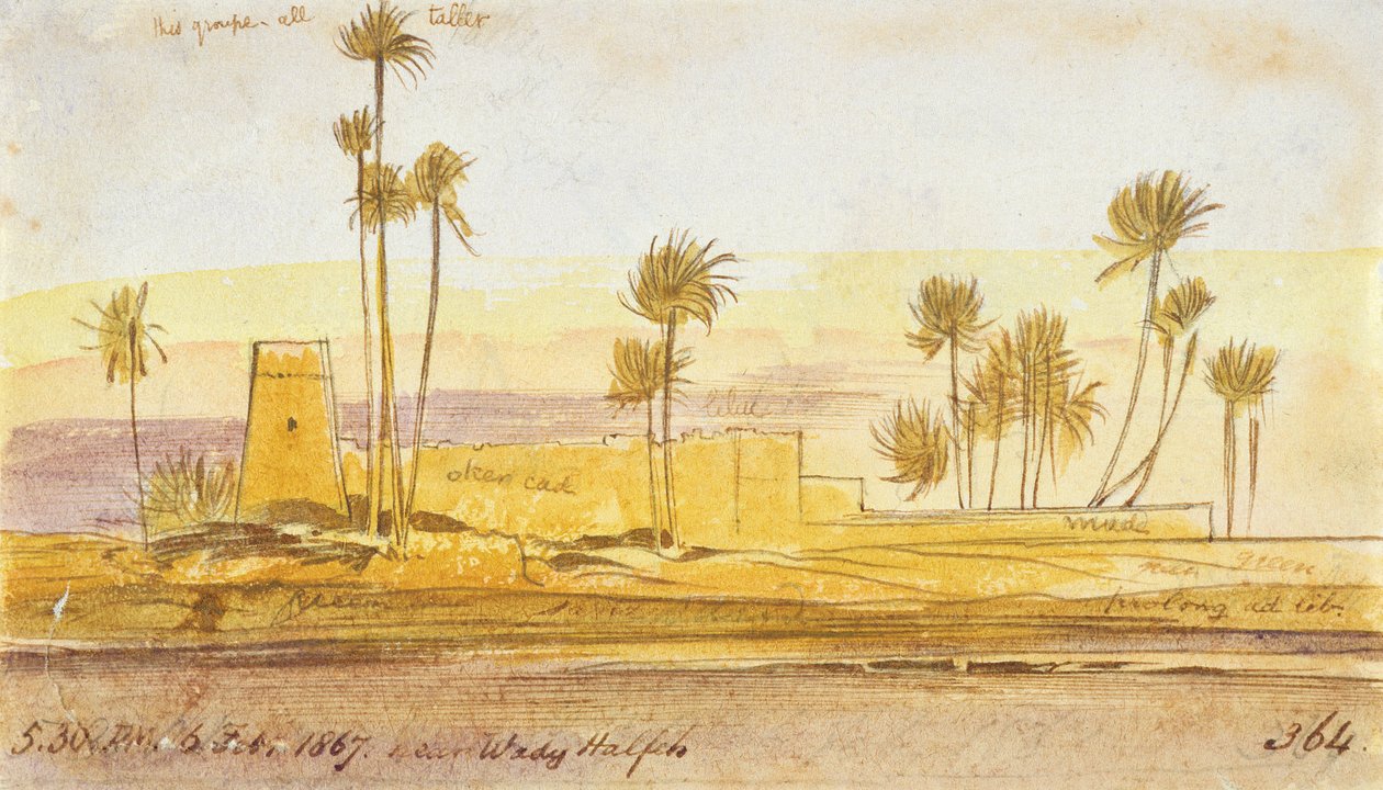 Près de Wady Halfeh, 17h30, 6 février 1867 - Edward Lear