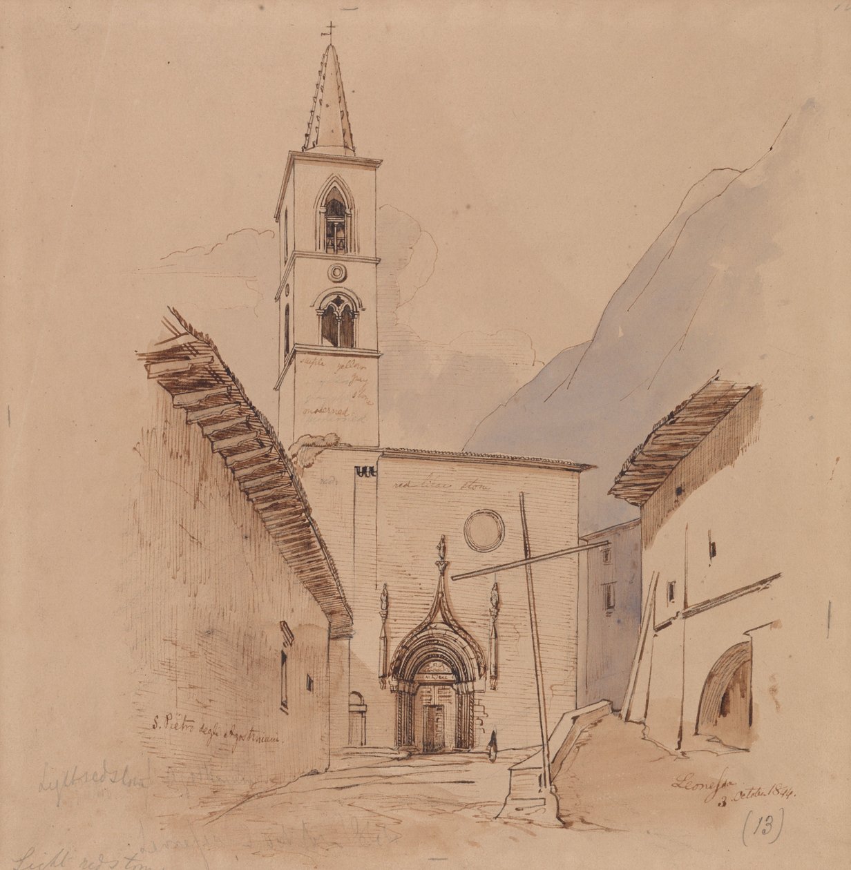 Saint-Pierre-des-Augustins. Leonessa. - Edward Lear