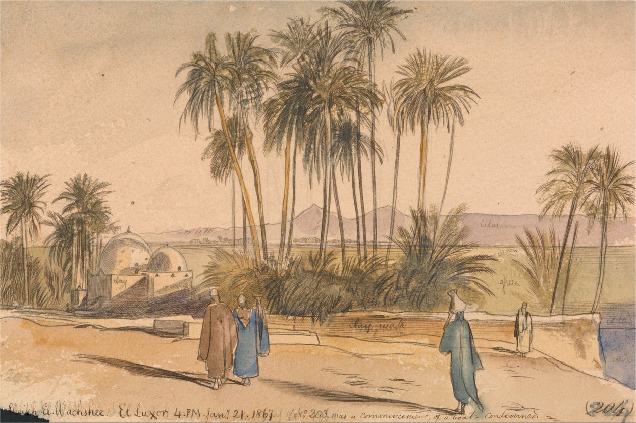 Sheikh El Wachshee, El Luxor - Edward Lear
