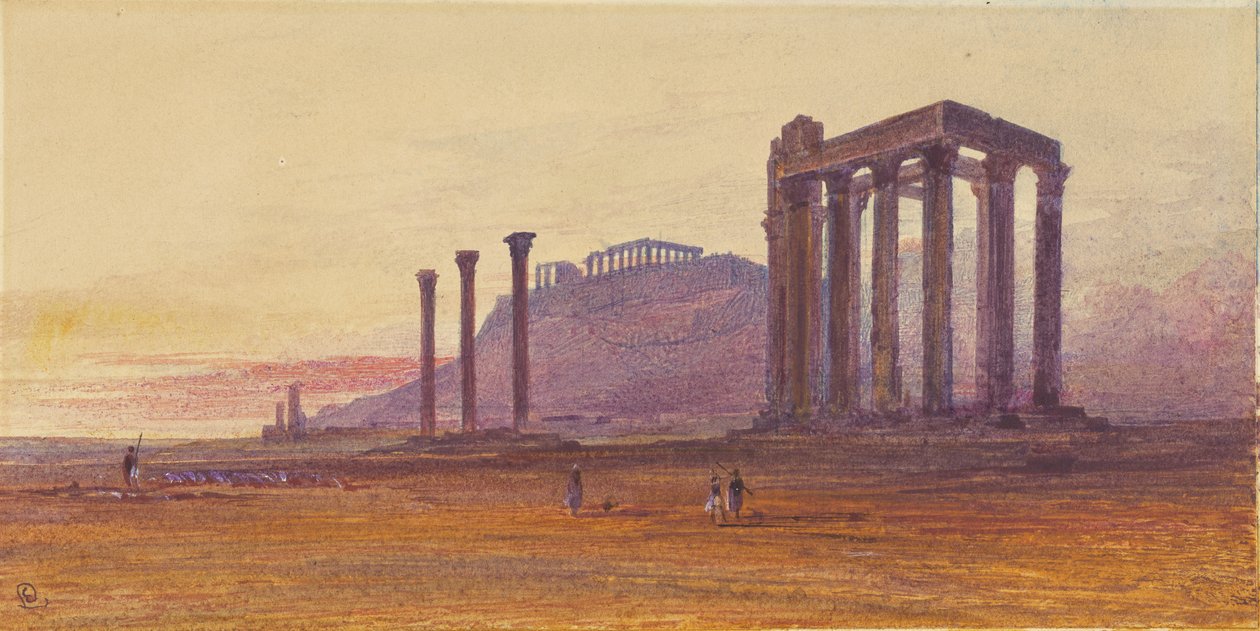 Le temple de Zeus Olympien, Grèce - Edward Lear