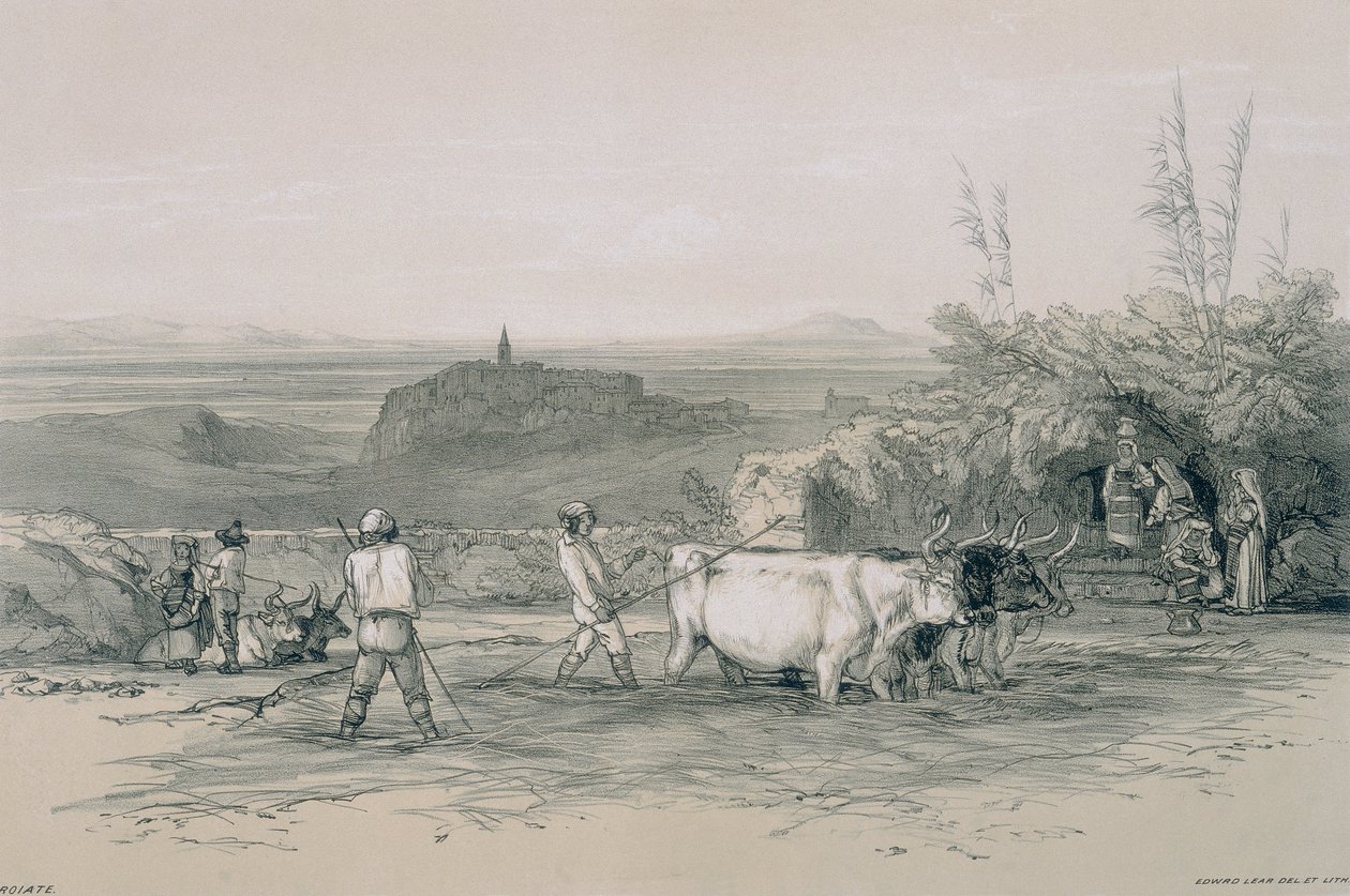 Roiate, une ville près de Subiaco - Edward Lear