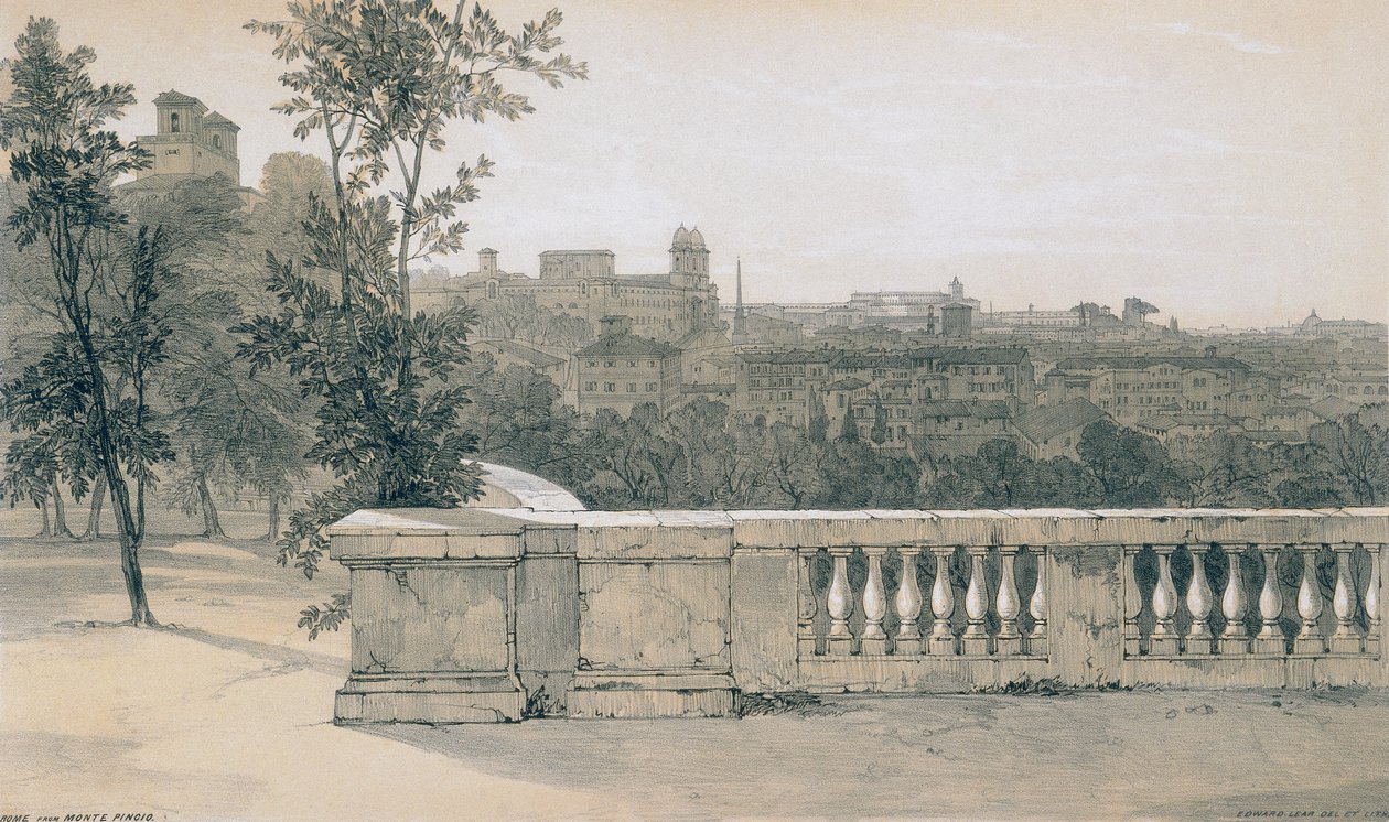 Rome depuis le Monte Pincio - Edward Lear