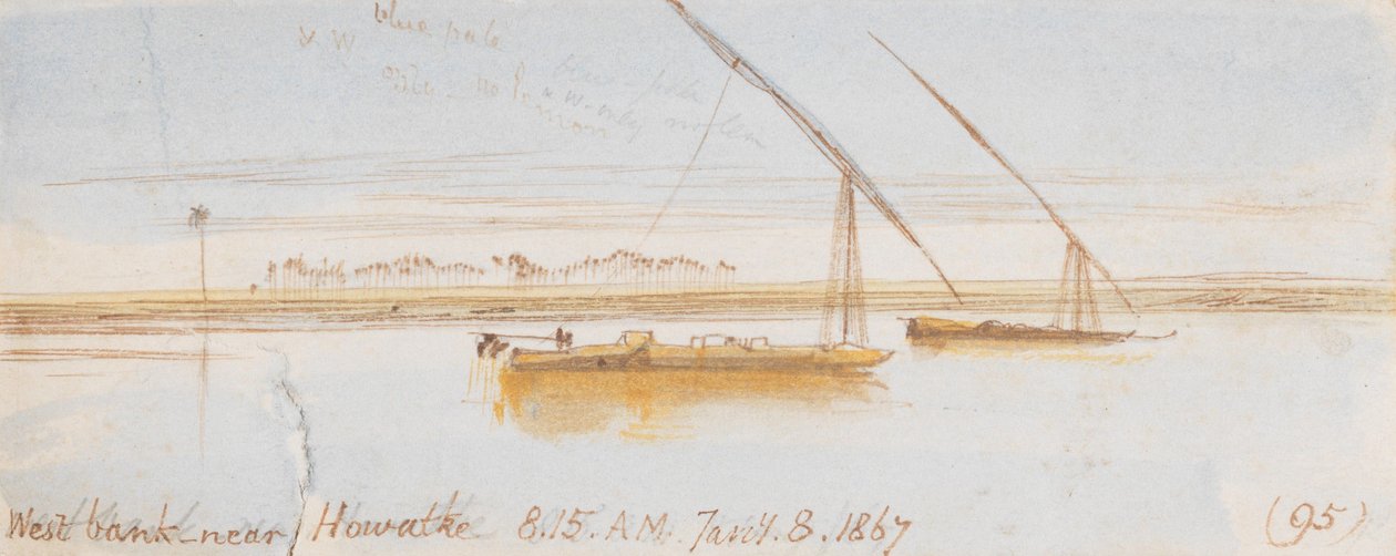 Rive ouest, près de Howatke ; 8 h 15, le 8 janvier 1867 (95) - Edward Lear