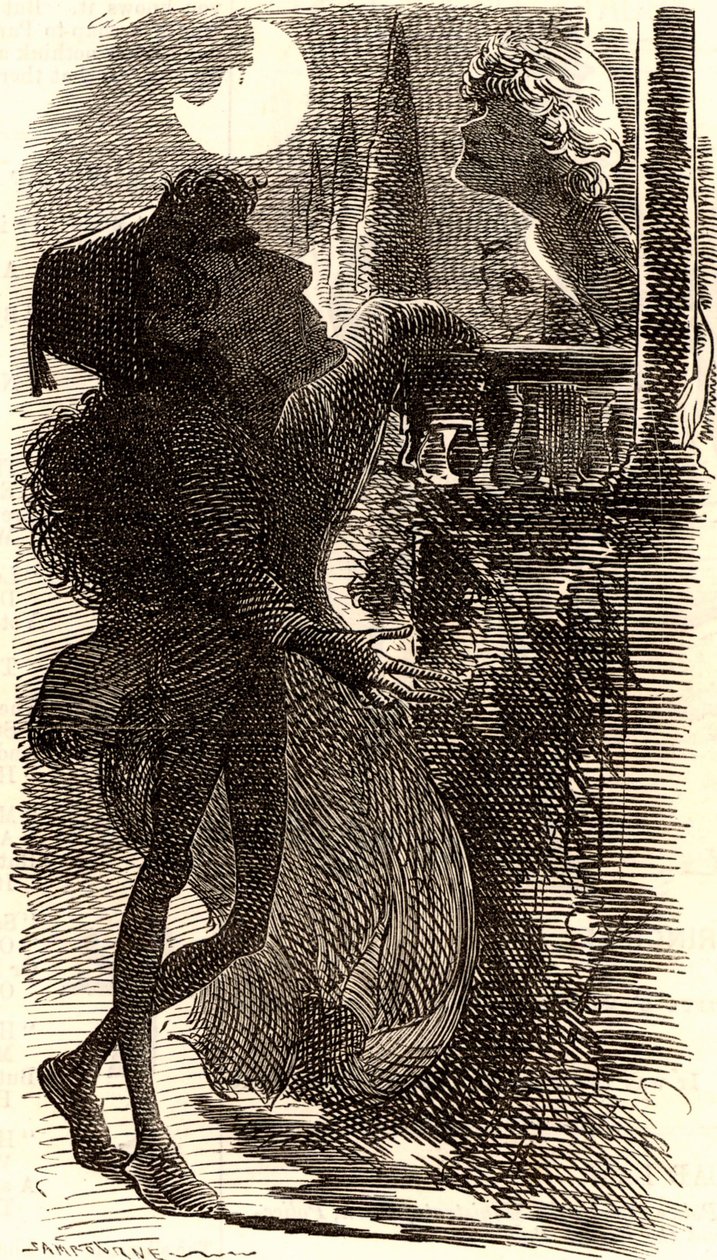 Henry Irving dans la scène du balcon de "Roméo et Juliette" - Edward Linley Sambourne