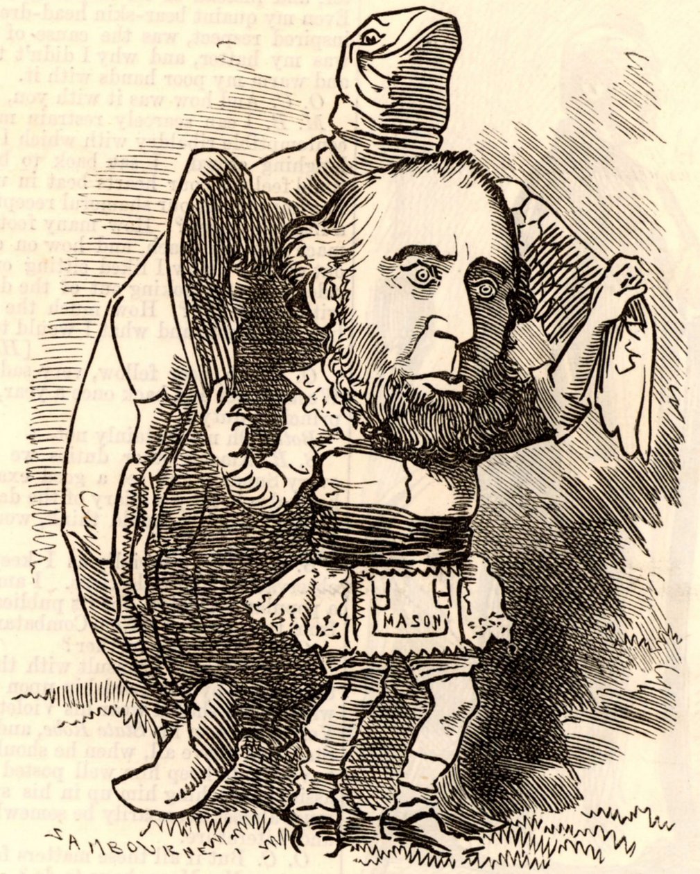 John Ellis dansant avec une tortue - Edward Linley Sambourne