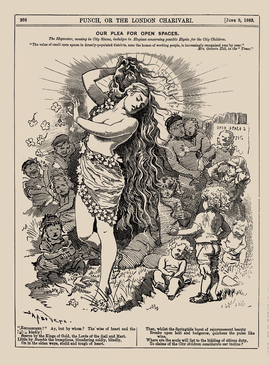 Notre plaidoyer pour des espaces ouverts. Punch, juin 1883, 1883 - Edward Linley Sambourne