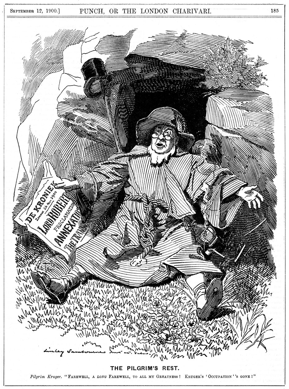 Le Repos des Pèlerins, caricature de Paul Kruger, homme politique sud-africain, 1900 - Edward Linley Sambourne