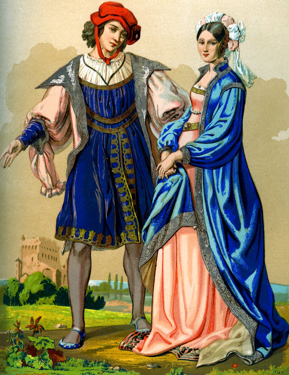 Un couple noble français à la fin du 15ème siècle, 1849 - Edward May