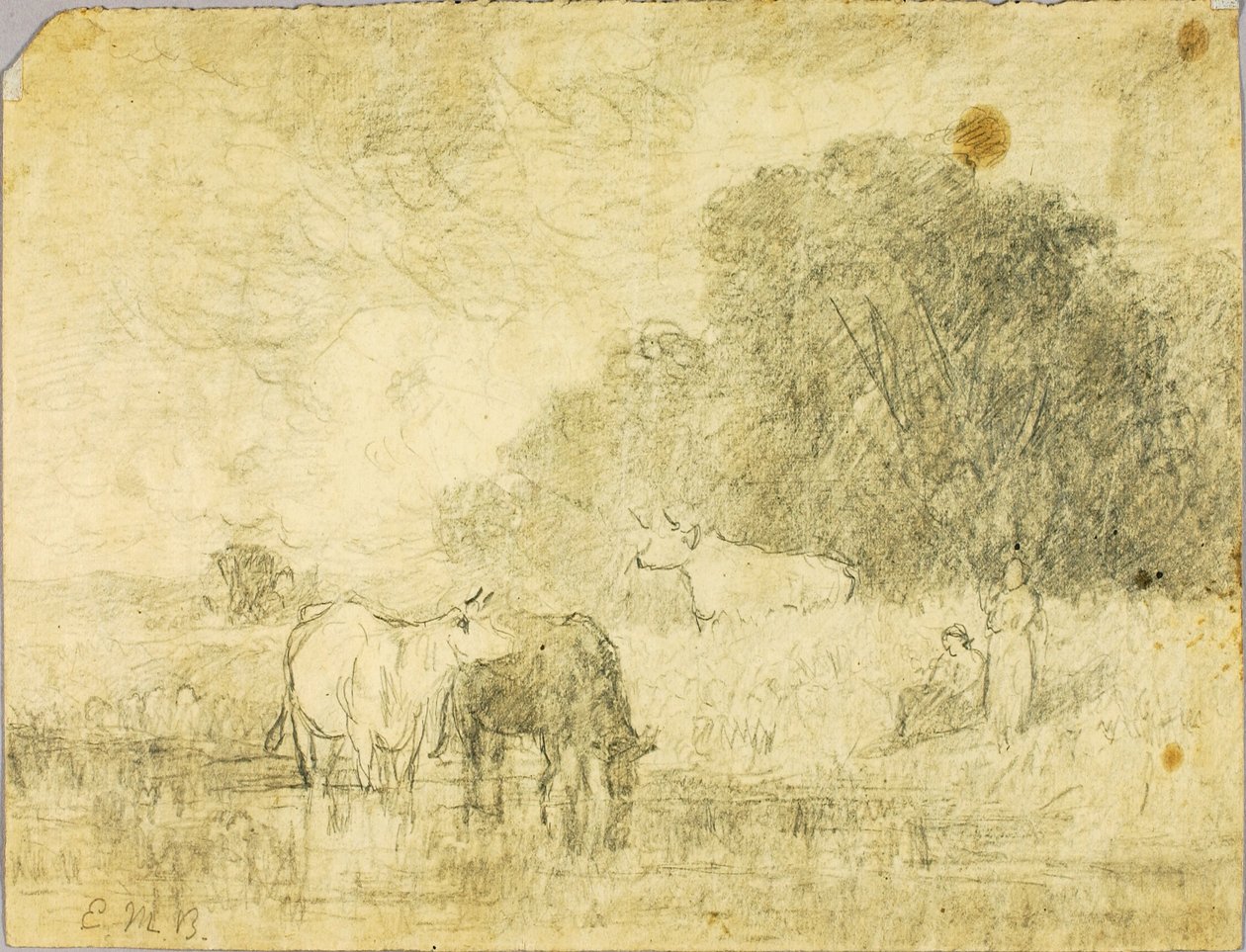 Paysage avec vaches à l