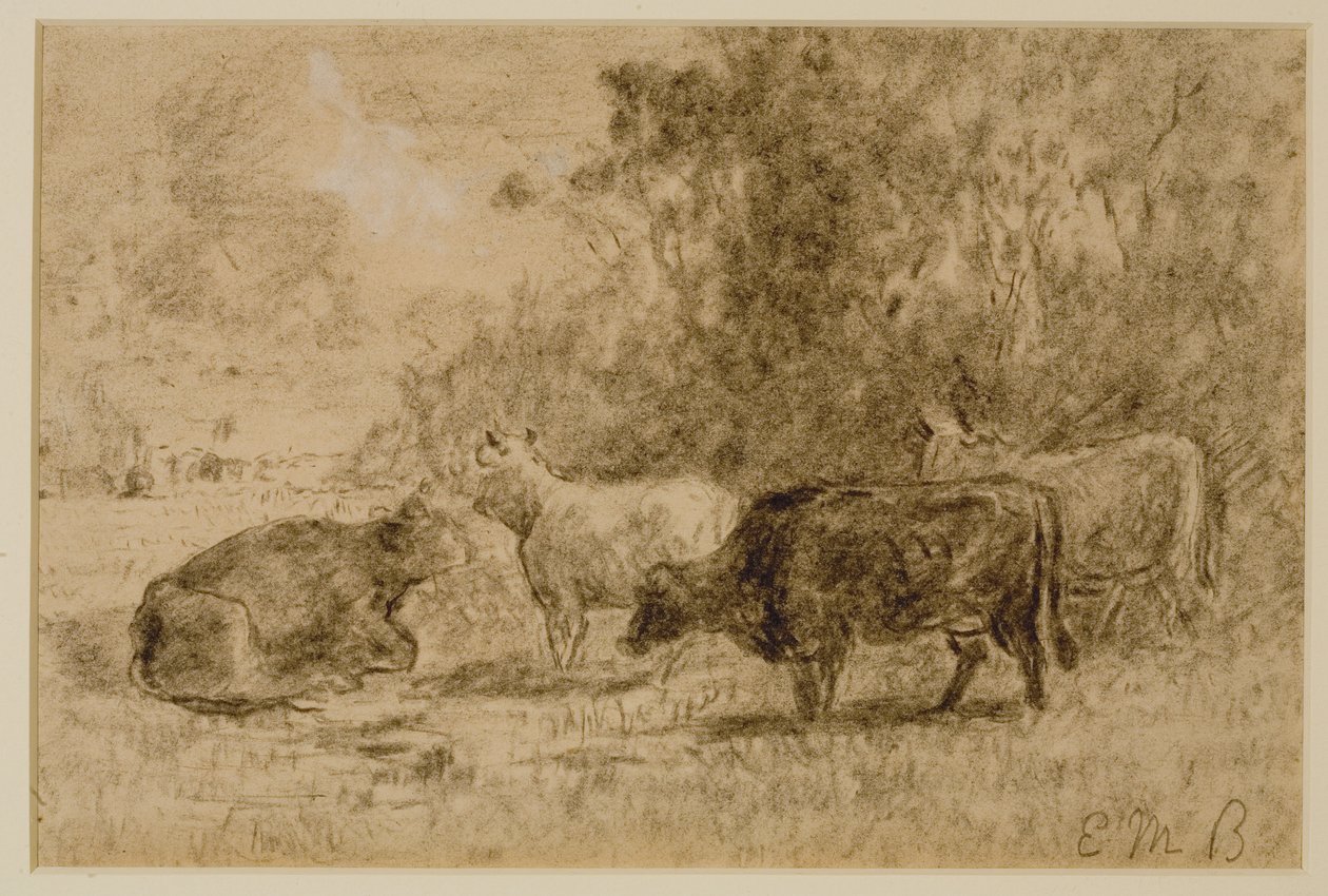 Paysage avec quatre vaches, c. 1880s - Edward Mitchell Bannister