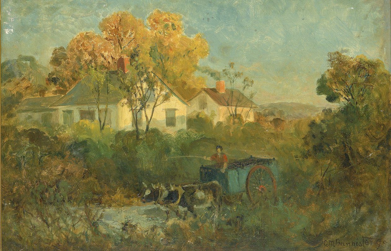 La piscine (homme dans une charrette avec des bœufs à la piscine) - Edward Mitchell Bannister