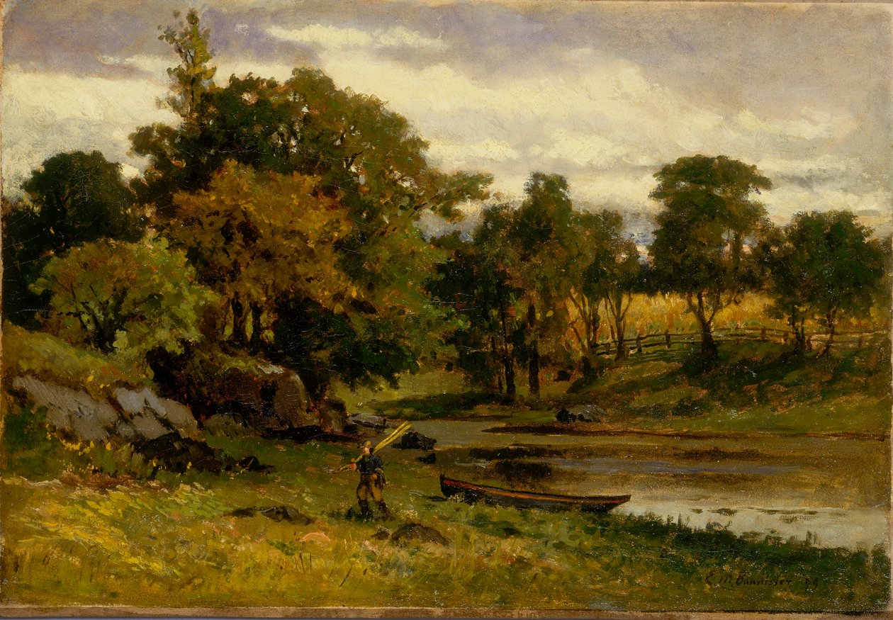 Sans titre (paysage, bateau amarré près d
