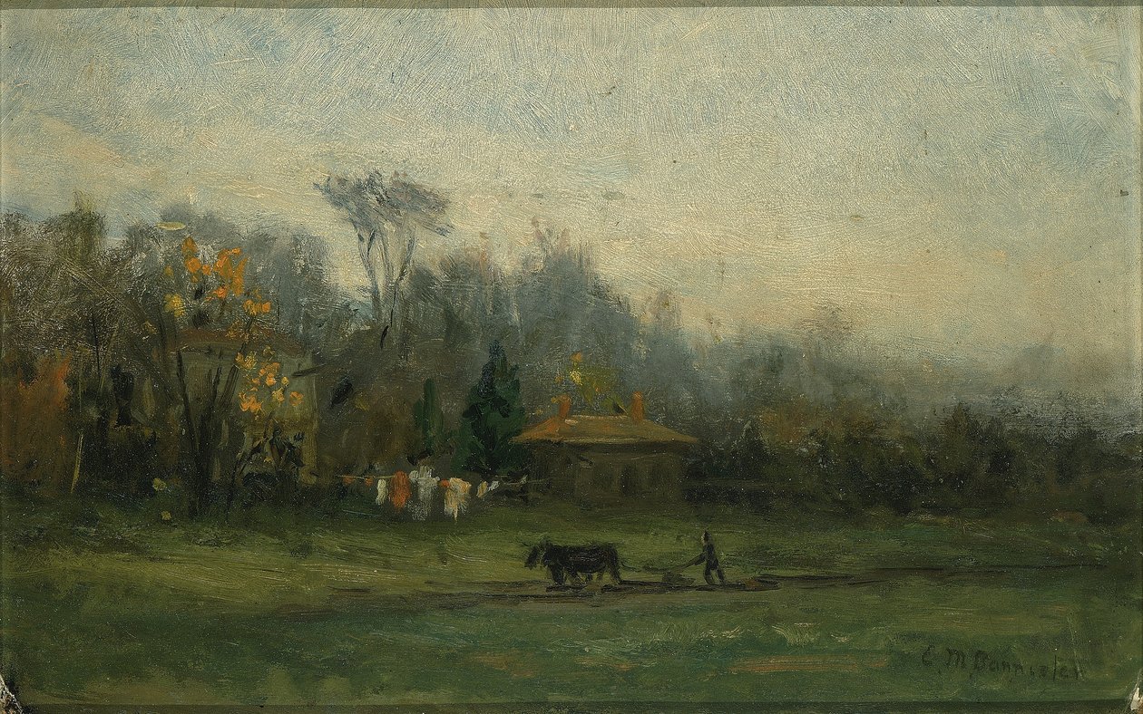 Sans titre (paysage avec un homme labourant les champs) - Edward Mitchell Bannister