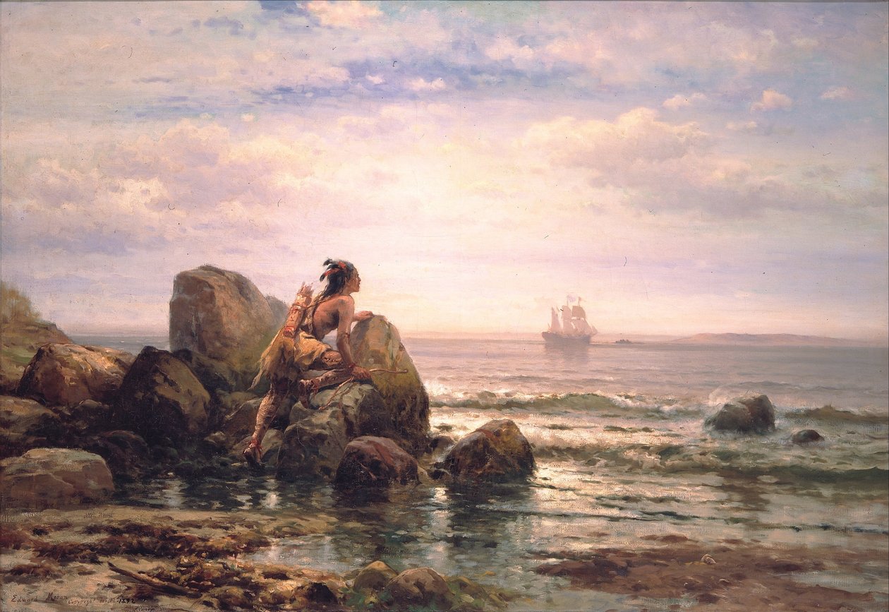 Henrik Hudson entre dans le port de New York, le 11 septembre 1609 - Edward Moran
