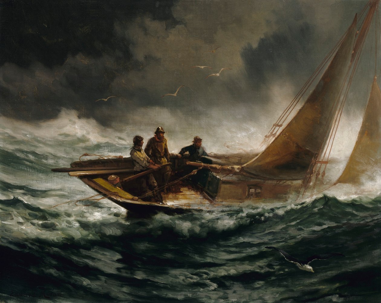 Résister à un coup de vent - Edward Moran
