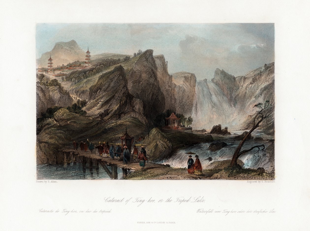 Cataracte de Ting-hoo, sur le lac Tripod, Chine, vers 1840 - Edward Paxman Brandard