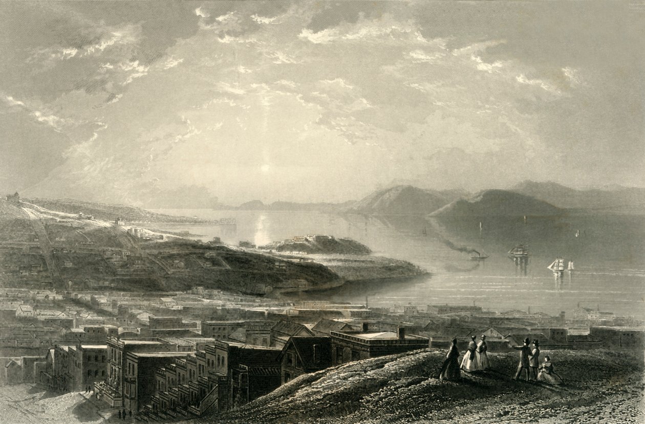Golden Gate depuis Telegraph Hill, 1872 - Edward Paxman Brandard