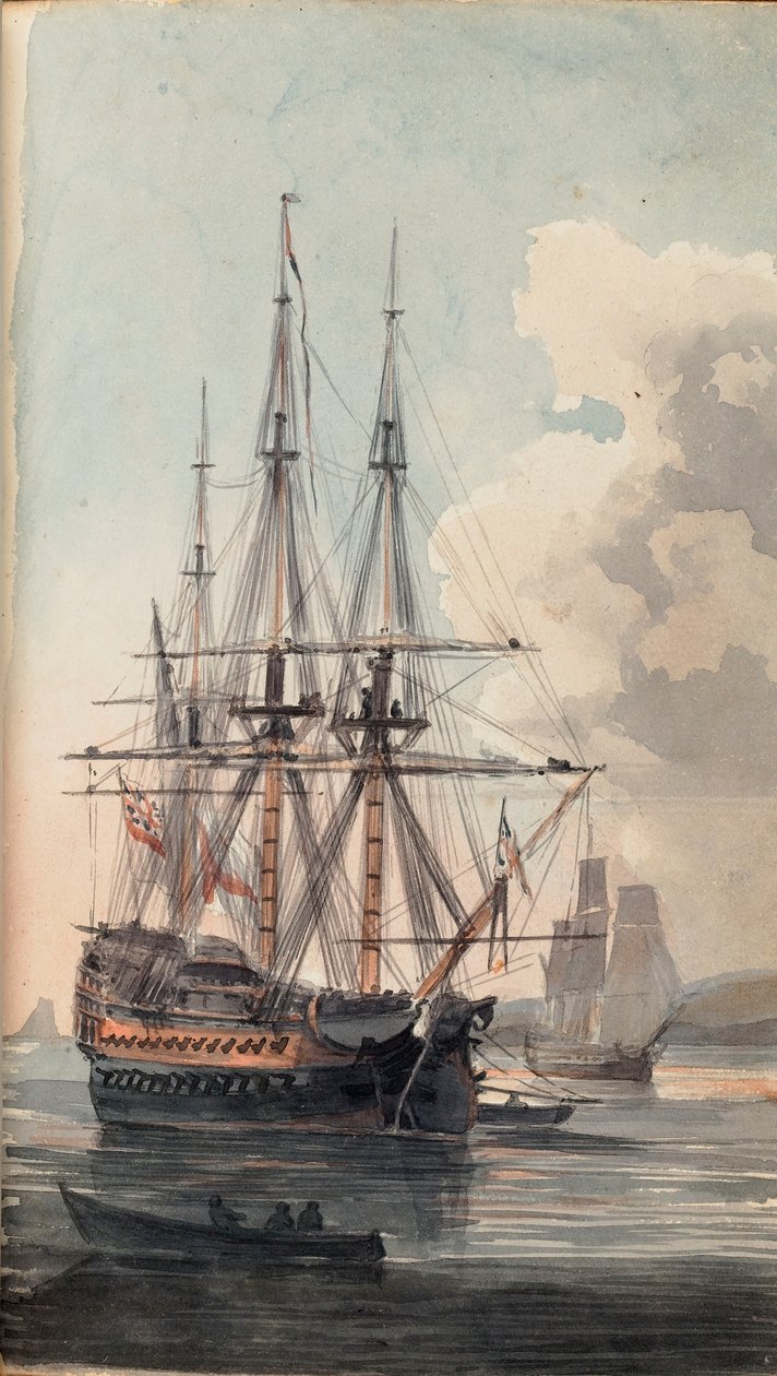 Vue du navire de Sa Majesté Inflexible, début du XIXe siècle - Edward Pelham Brenton