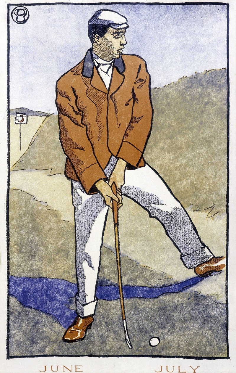 Joueur de golf - dans "Golf Calendar" par Edward Penfield - Edward Penfield