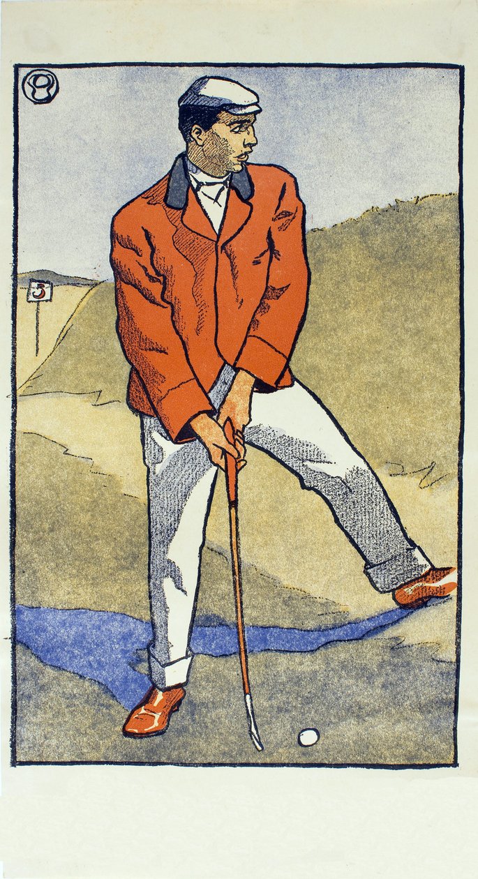 Juin/Juillet, détail du calendrier de golf de 1931 - Edward Penfield