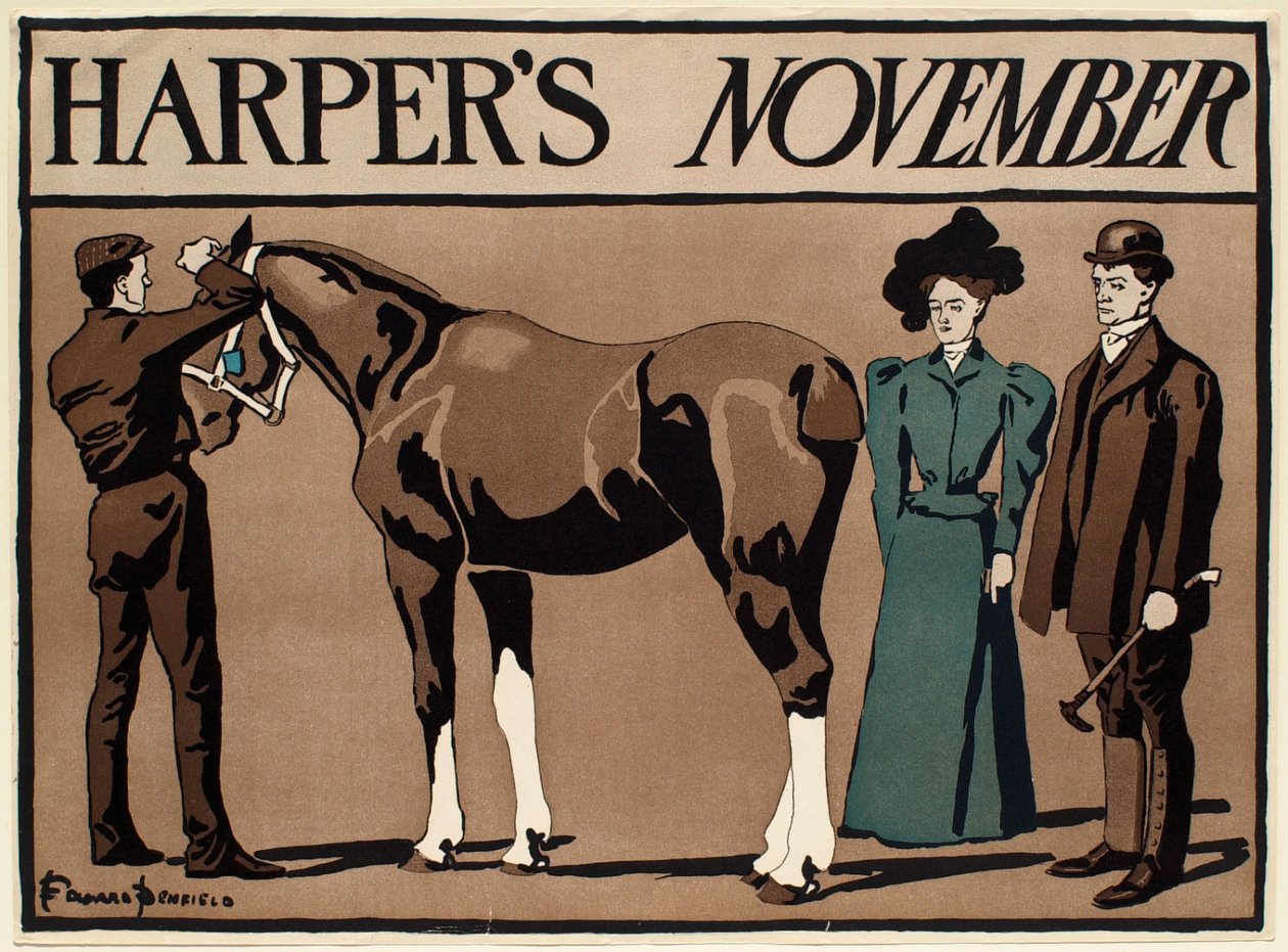 Dame et gentleman au concours hippique, Harper