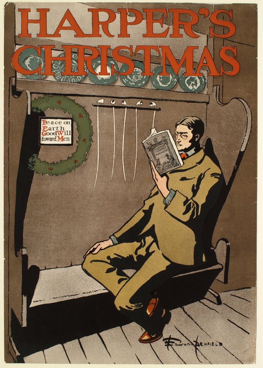 Homme en costume brun assis sur un banc, Harper