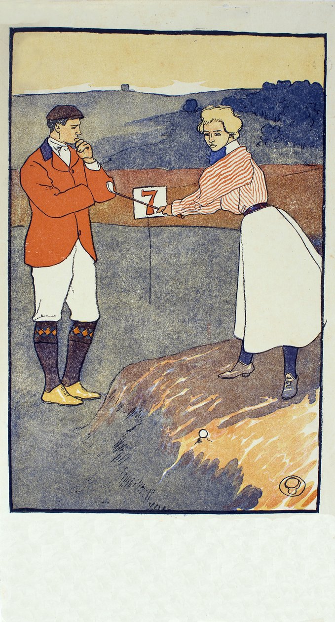 Septembre, détail du calendrier de golf 1931, pub. 1931 - Edward Penfield