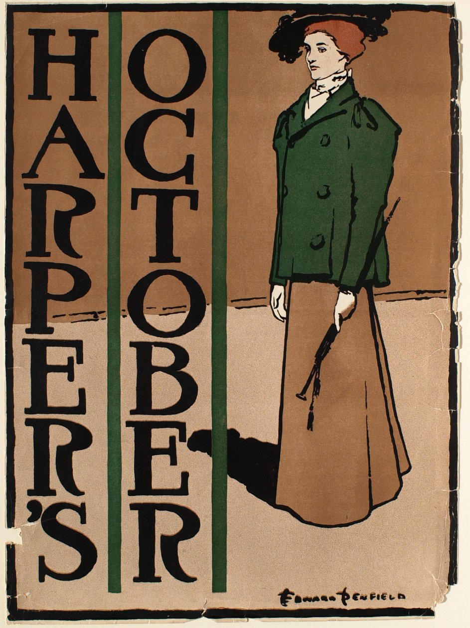 Femme en tailleur vert et brun, Harper