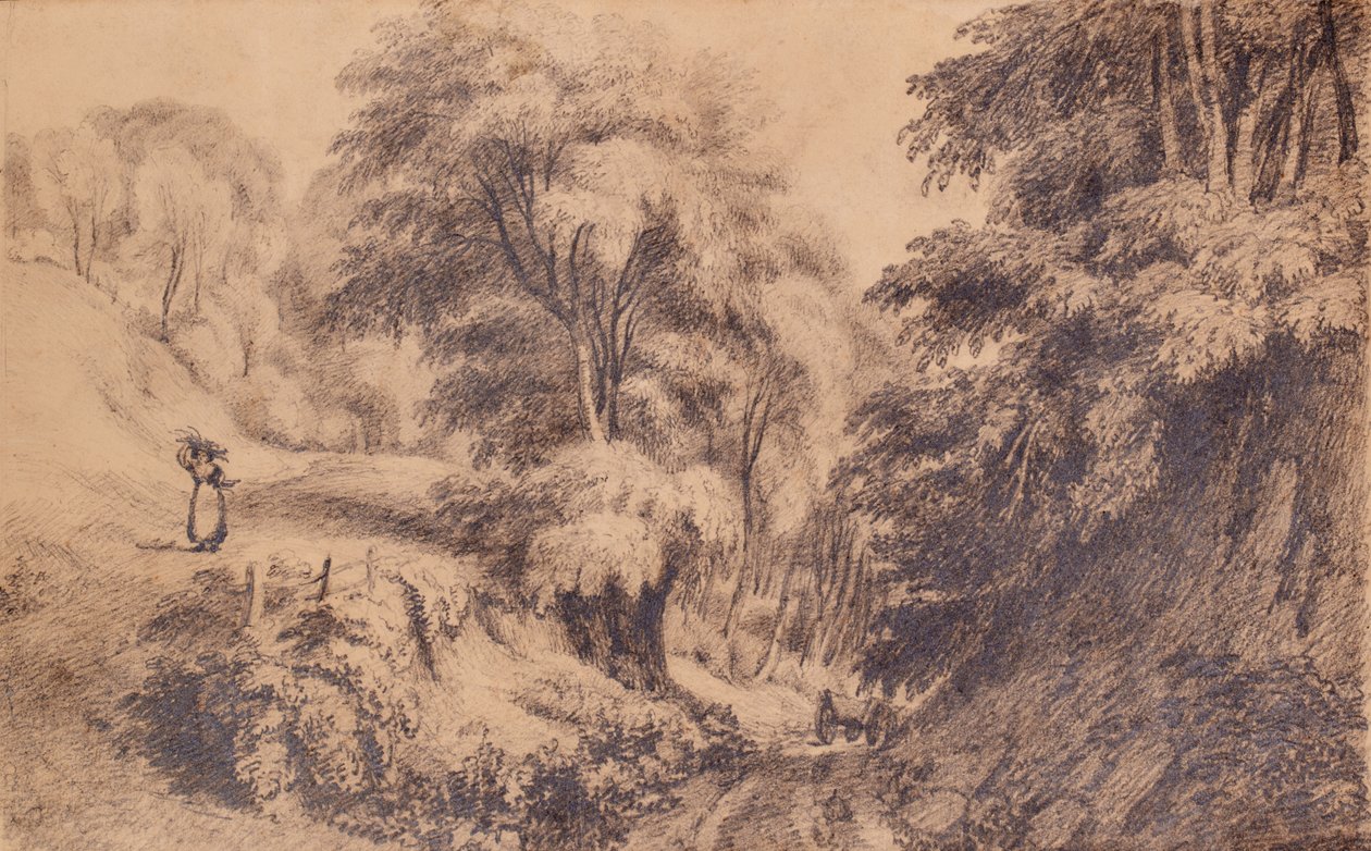 Paysage avec femme et chemin - Edward Pretty