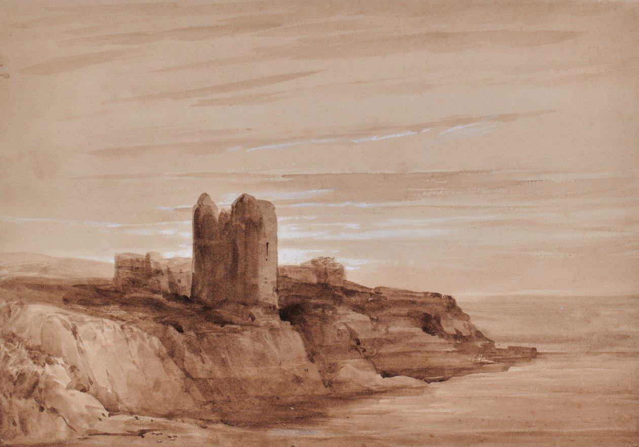 Paysage marin avec une tour sur une falaise - Edward Pretty