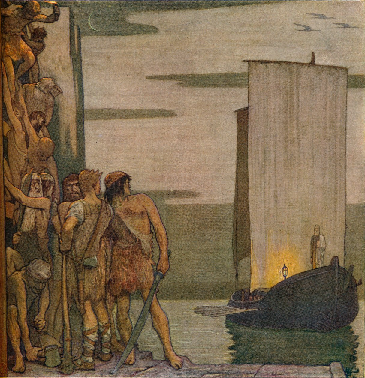 Le Débarquement de Saint Patrick en Irlande, vers 1912, 1914 - Edward Reginald Frampton