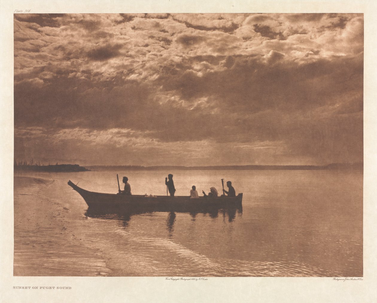 Portfolio IX, Planche 316: Coucher de soleil sur Puget Sound - Edward S. Curtis