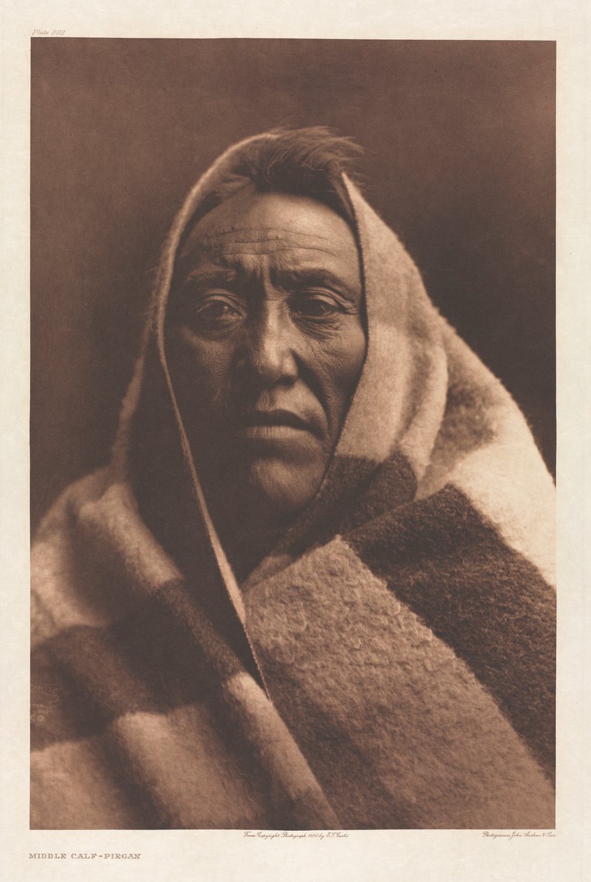 Portfolio VI, Planche 202: Veau moyen - Piegan - Edward S. Curtis