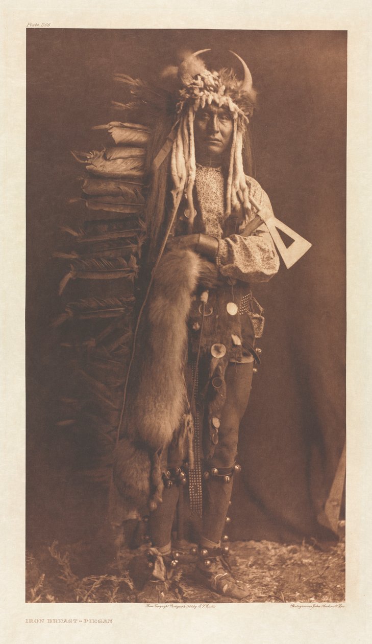 Portfolio VI, Planche 206: Poitrine de fer - Piegan - Edward S. Curtis