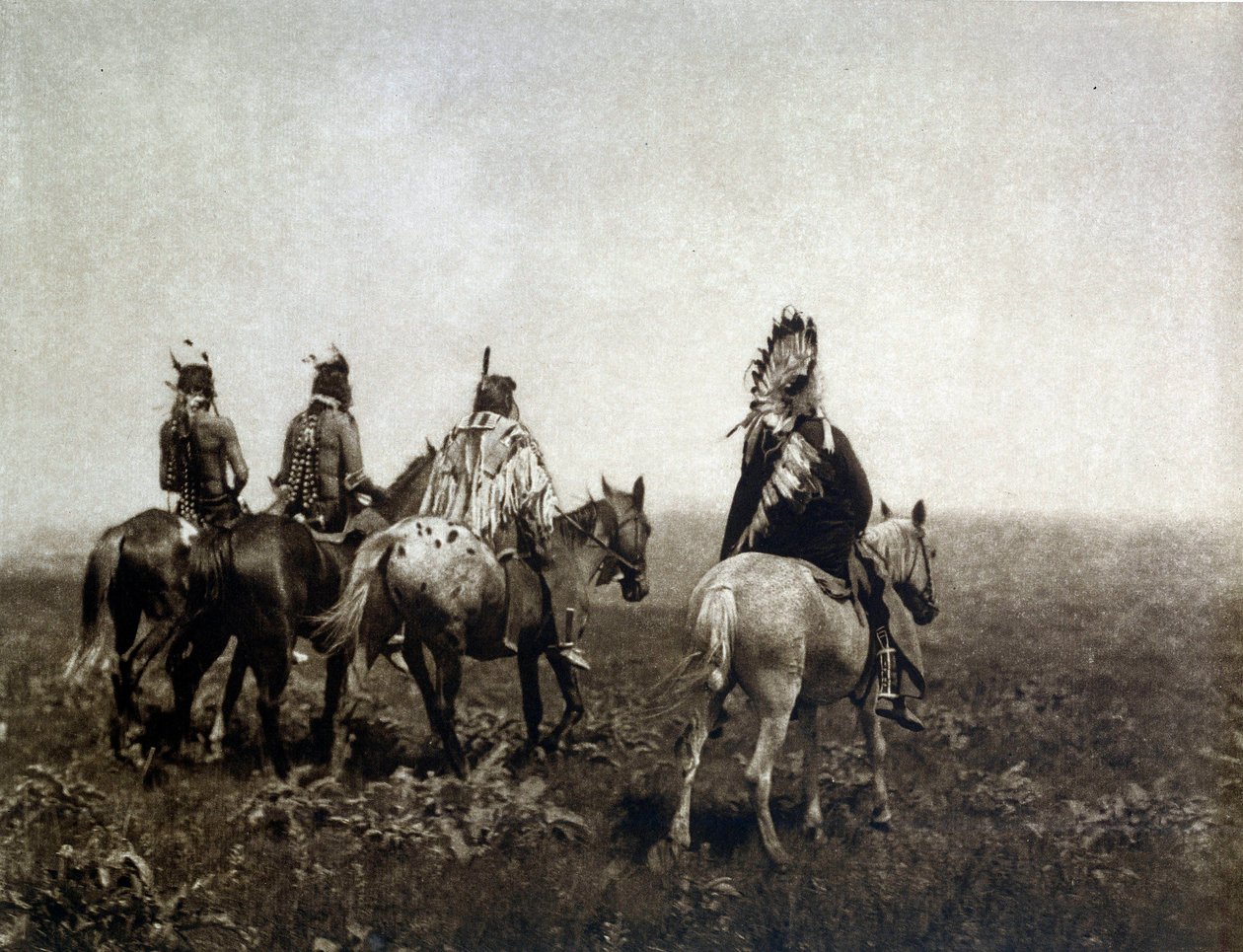 Guerrier indien (Les Apsaroke) chevauchant dans la plaine - Edward Sheriff Curtis