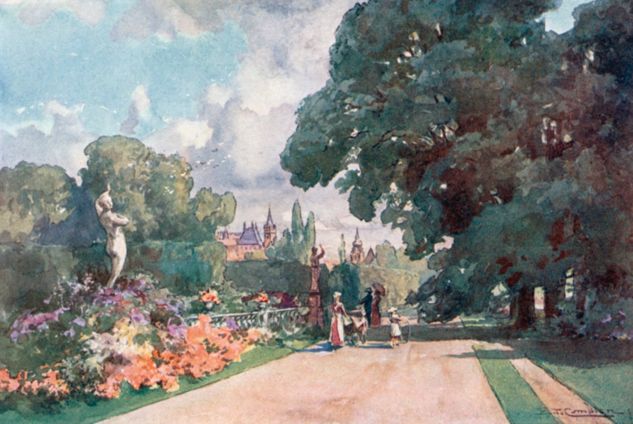 Hanovre - Herrenhausen (lithographie couleur) - Edward Theodore Compton