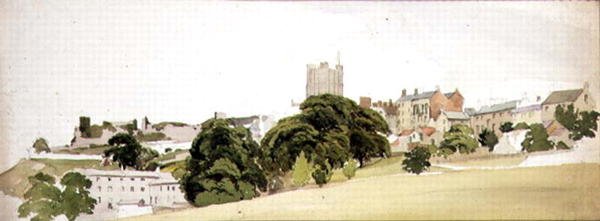 Vue du château de Richmond, Yorkshire, c.1860 - Edward W. Robinson