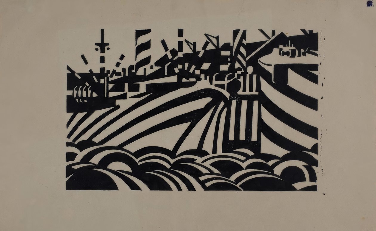 Scène de quai - Edward Wadsworth
